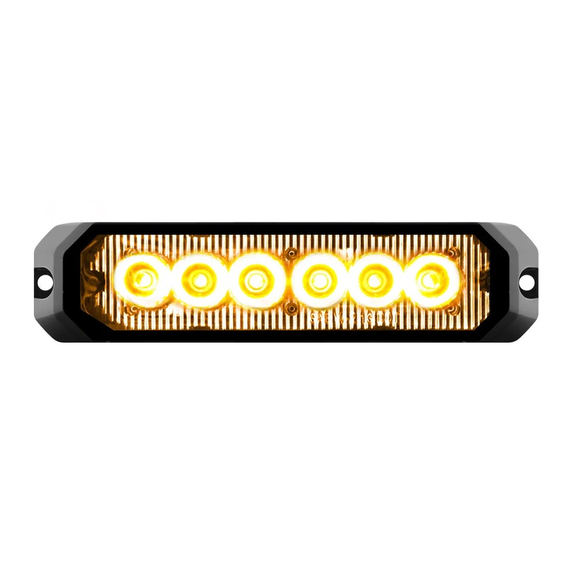 5 MEDIUM RECTANGULAR HIGH POWER LED STROBE LIGHT,AMBER/CLEAR