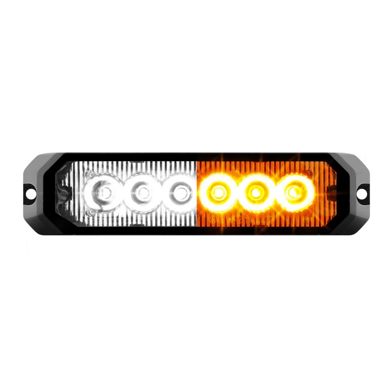 5 MEDIUM RECTANGULAR HIGH POWER LED STROBE LIGHT, WHITE & AMBER/CLEAR