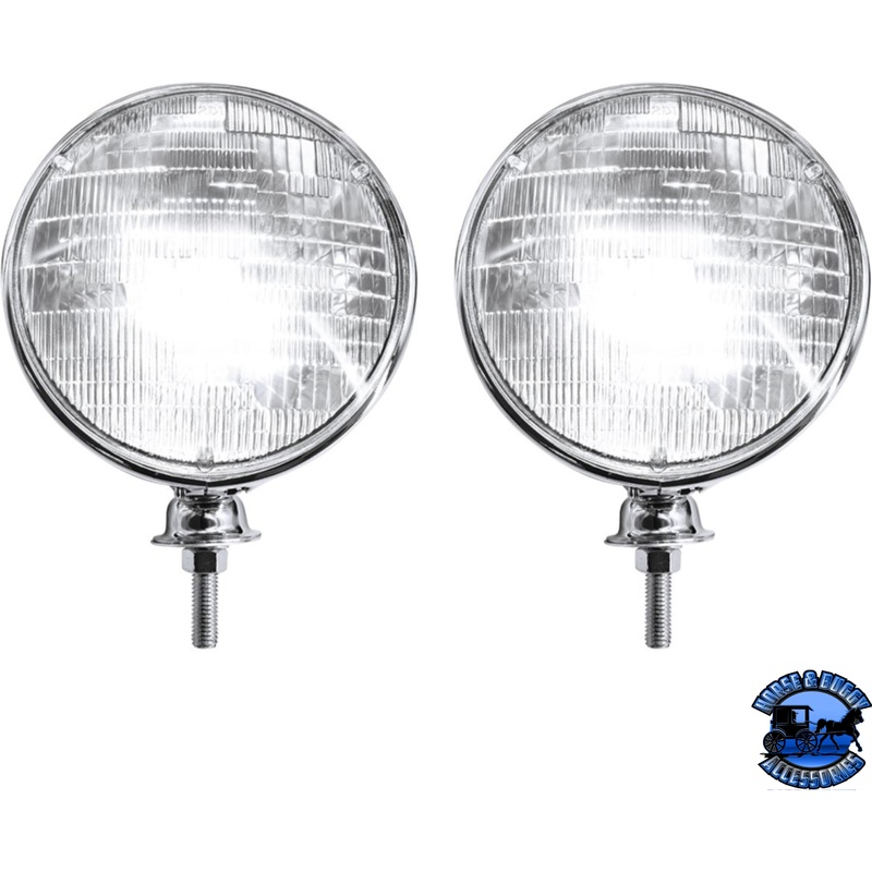 7 DIETZ STYLE HEADLIGHT HOUSING WITH 12 VOLT 6014 SEAL BEAM BULB (PAIR) #A5022SB