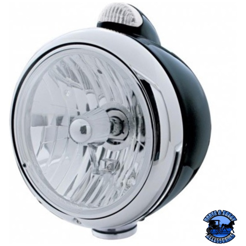 BLACK GUIDE 682-C STYLE HEADLIGHT CRYSTAL H4 & LED SIGNAL – CLEAR LENS #31561