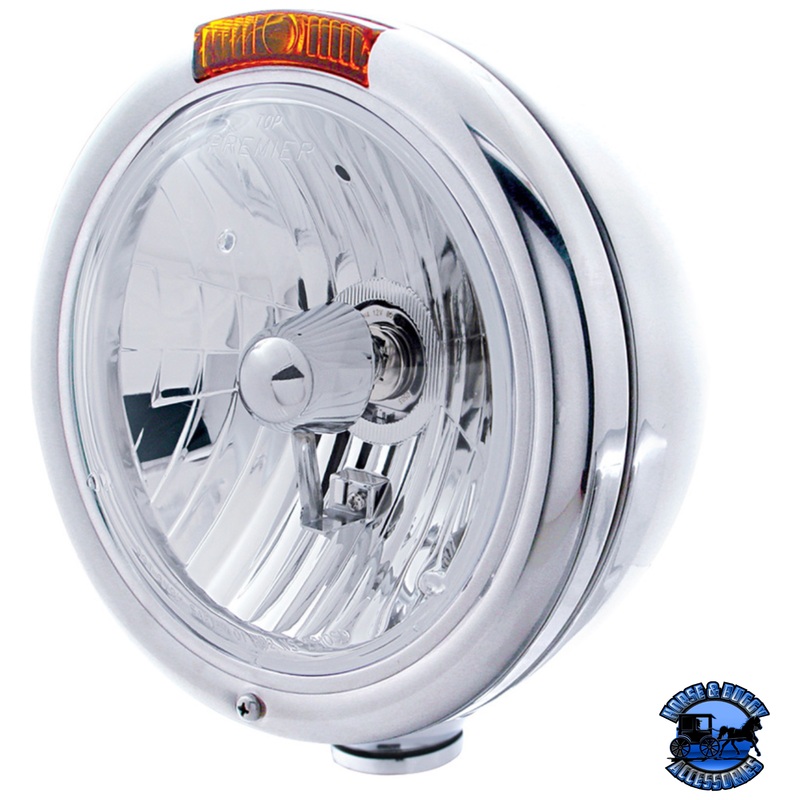 CLASSIC HEADLIGHT ASSEMBLY CRYSTAL H4 BULB & TURN SIGNAL (Choose Color)