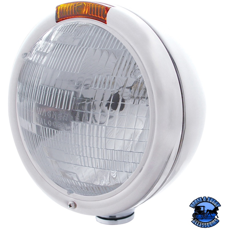 CLASSIC HEADLIGHT ASSEMBLY WITH H6024 BULB & AMBER TURN SIGNAL (Choose Color)