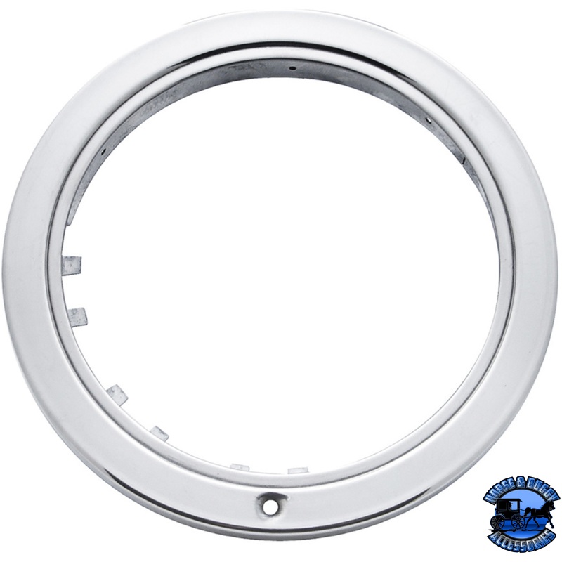 STAINLESS BULLET HEADLIGHT BEZEL WITHOUT TURN SIGNAL CUTOUT #30418