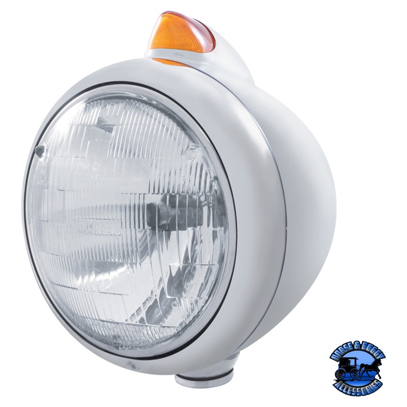 CHROME GUIDE 682-C HEADLIGHT H6024 & ORIGINAL STYLE LED SIGNAL (Choose Color)