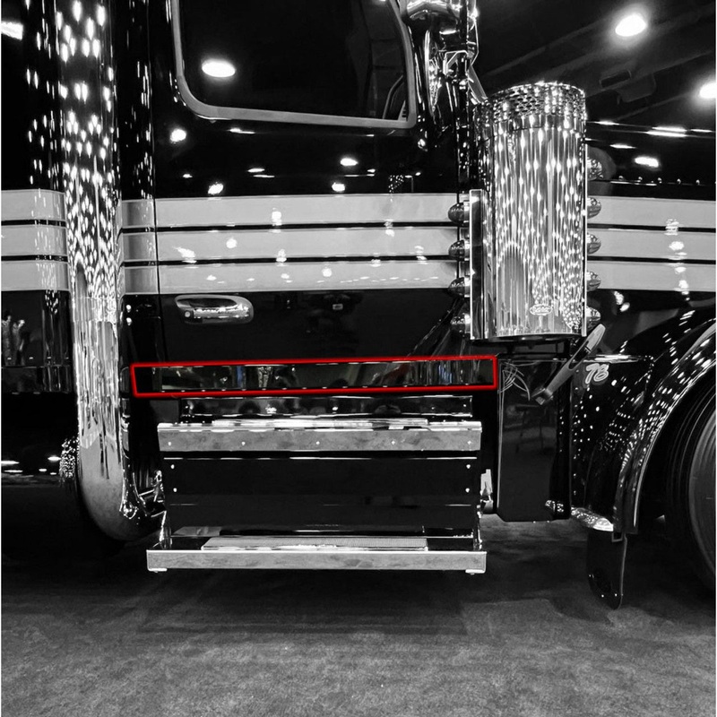 Iowa Customs Peterbilt 589 Cab Panel Set (with lights installed) (Clear Lens / Amber LED Light Kit)