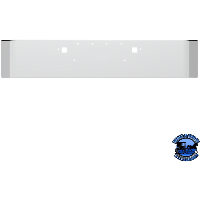 SS CLAD ALUMINUM BUMPER FOR 2008-2023 PETERBILT 389 – CURVED ENDS #20840