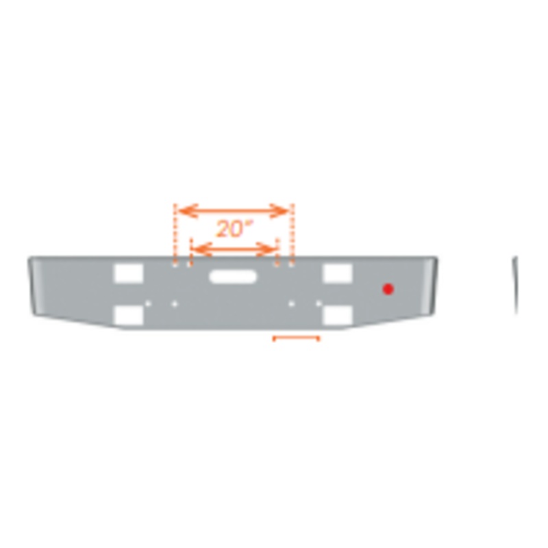 CB-2110-020 1984-1999 FREIGHTLINER CLASSIC 16 TAPER 10 GA STEEL CHROME BOLT, LIGHT & STEP HOLES