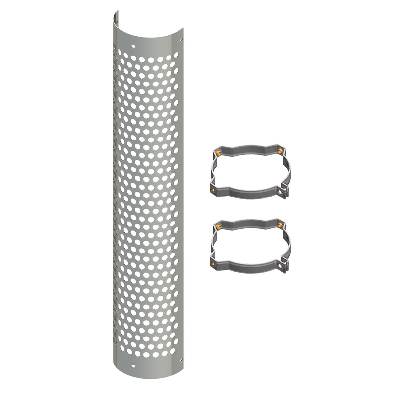 HSK05-048-5103 5 Circle Perforated Heat Shield – Chrome